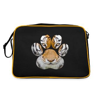 Oeil de tigre patte des animaux chat guépard léopard - Sac Retro - noir/or - Dos