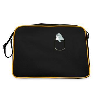 Robbe dans La poche poitrine phoque Lion de mer T-shirt - Sac Retro - noir/or - Dos