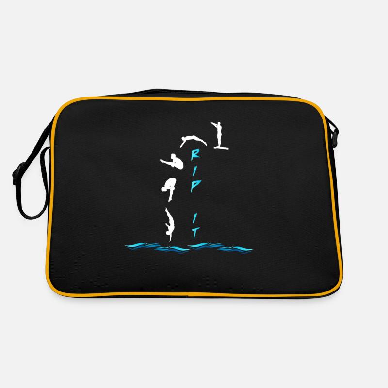 Sprungbrett Tauchen Sprungturm Schwimmer Taucher Retro Tasche