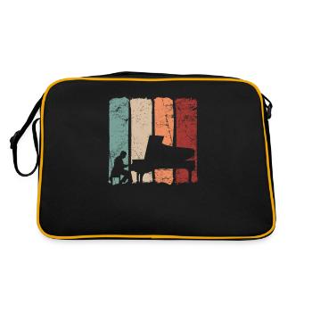 Pianist Piano Gift - Retro Bag - black/gold - Back