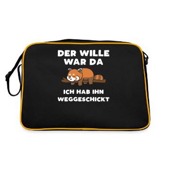 The Will Was There Lazy Red Panda - Retro Bag - black/gold - Back