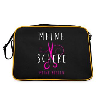 Meine Schere meine Regeln - Retro Tasche - Schwarz/Gold - Hinten