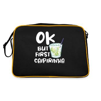 Caipirinha Cocktail Barkeeper Trink Humor - Retro Tasche - Schwarz/Gold - Hinten