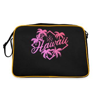Hawaii Surf Pink - Retro Tasche - Schwarz/Gold - Hinten