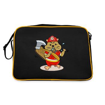 Pompier Bieber avec design enfants hache - Sac Retro - noir/or - Dos