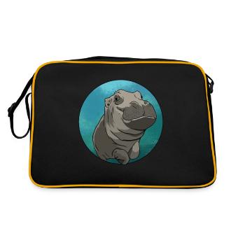 hippopotame cadeau drôle de bébé hippopotame - Sac Retro - noir/or - Dos