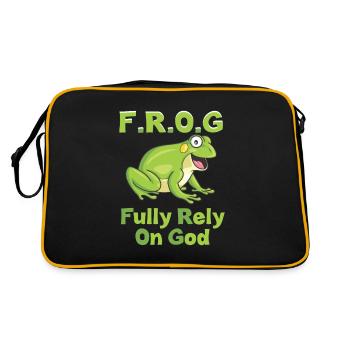 Grenouille attraper dieu foi christian amour - Sac Retro - noir/or - Dos