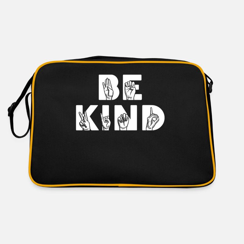Be Kind ASL Sign Language T Shirt Retro Bag