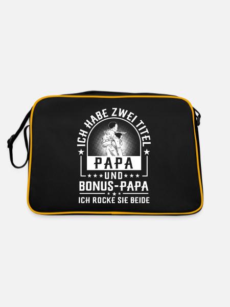 Bonus Papa - Retro Tasche - Schwarz/Gold - Hinten