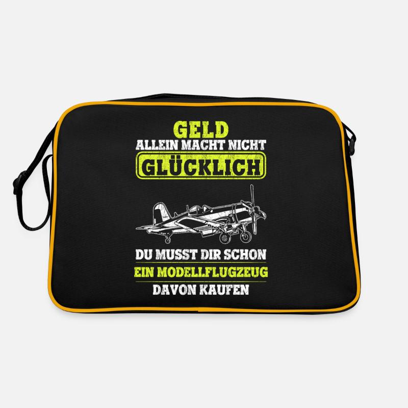 Modellflieger Modellbauer Modellbau Modellflug - Retro Tasche - Schwarz/Gold