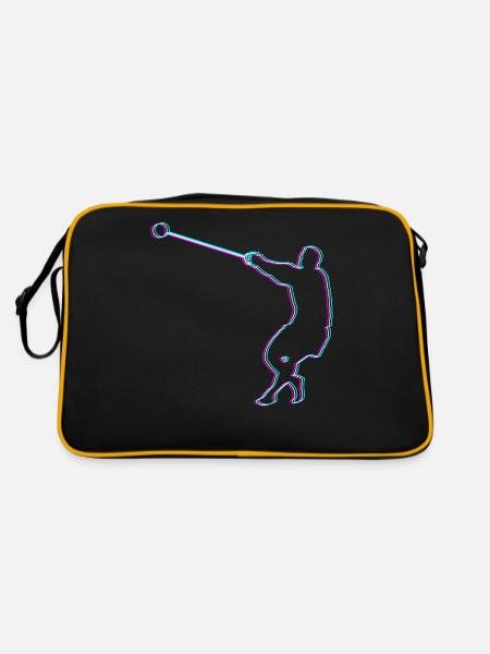 Hammer Throw Hammer Thrower Heavy Athletics Gift - Retro Bag - black/gold - Back