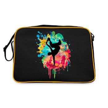 Breakdance Bboy Bgirl HipHop - Retro Tasche - Schwarz/Gold - Hinten