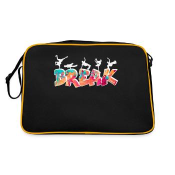 Breakdance Bboy Bgirl HipHop - Retro Tasche - Schwarz/Gold - Hinten