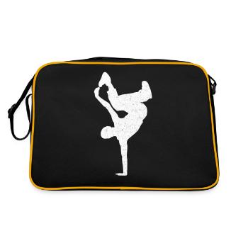 Breakdance Bboy Bgirl HipHop - Retro Tasche - Schwarz/Gold - Hinten