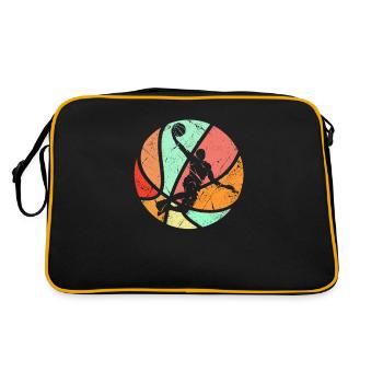 Retro basketball player dunk athlete silhouette - Retro Bag - black/gold - Back