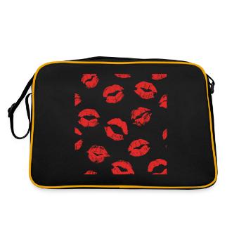 Baiser Baiser Bouche Lèvres Langue Amour - Sac Retro - noir/or - Dos