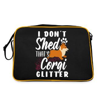 Corgi glitter - Retro Bag - black/gold - Back