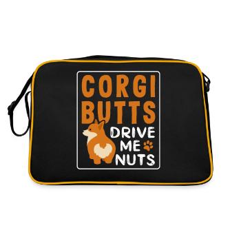 Corgi butt gift - Retro Bag - black/gold - Back