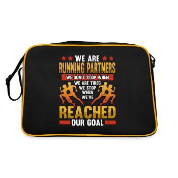 Funny running partner jogging sport running gift - Retro Bag - black/gold - Back