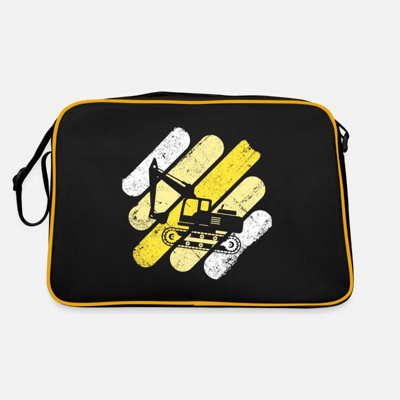 Bagger - Retro Tasche - Schwarz/Gold