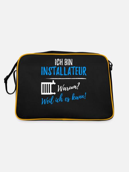 Klempner - Retro Tasche - Schwarz/Gold