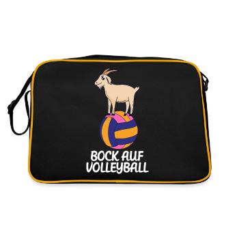 Bock Auf Volleyball Wortwitz - Retro Tasche - Schwarz/Gold - Hinten