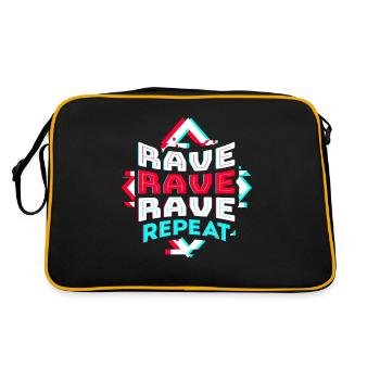 Techno Rave EDM Electronic Dubstep D&B - Retro Bag - black/gold - Back
