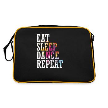 Tanzen "Eat Sleep Dance Repeat" - Retro Tasche - Schwarz/Gold - Hinten