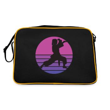 karate karate girl karate children karate - Retro Bag - black/gold - Back