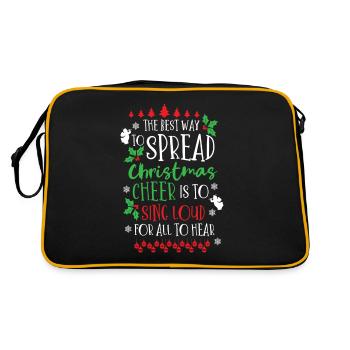 Meilleure façon de répandre la joie de Noël | Chanter fort - Sac Retro - noir/or - Dos