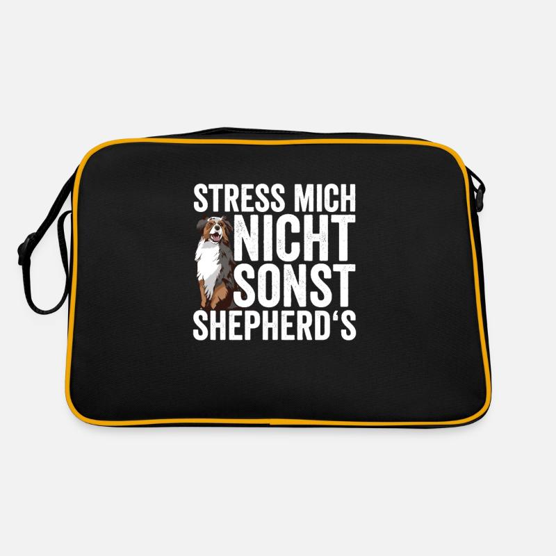 Australian Shepherd Aussie Besitzer - Retro Tasche - Schwarz/Gold