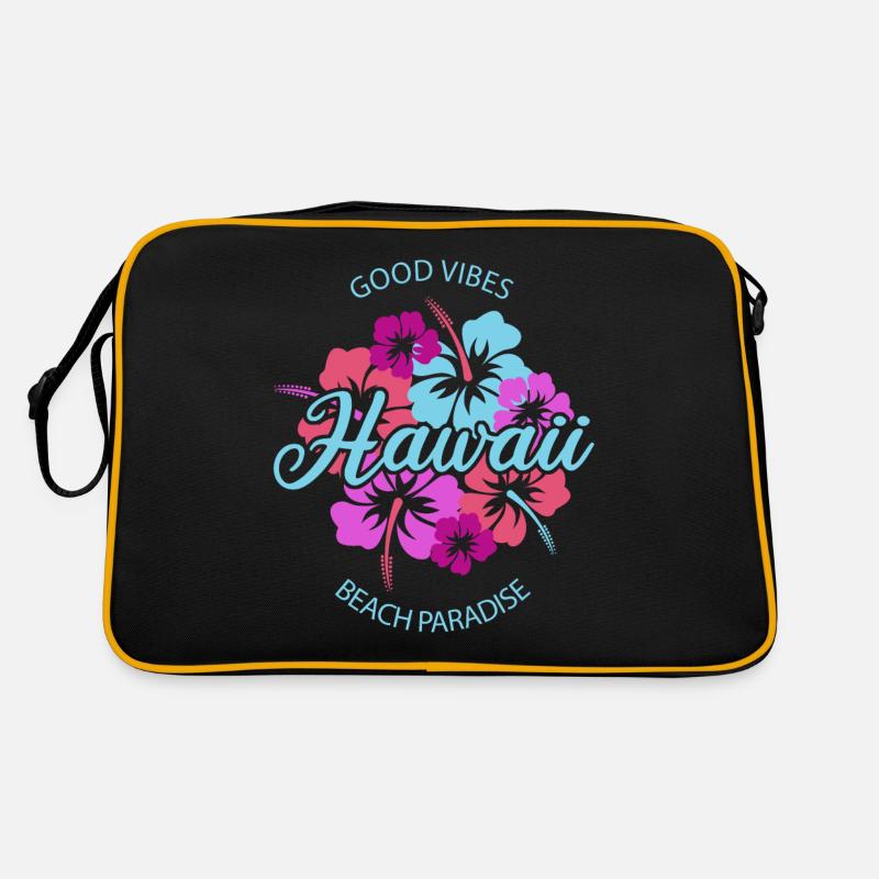 Hawaii Good Vibes Beach Paradise - Sac Retro - noir/or