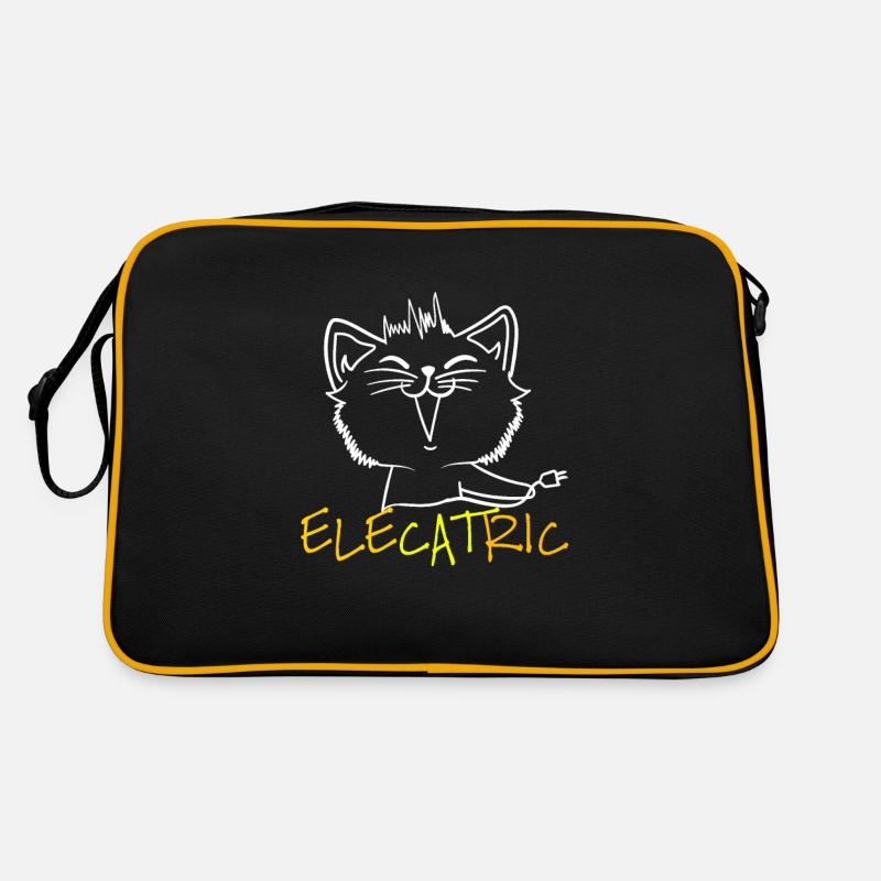 Furry cartoon cat feels so pumped up! - Retro Bag - black/gold