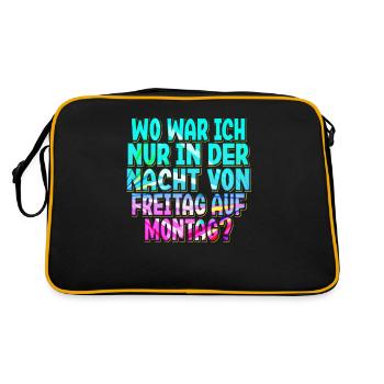 Techno Rave EDM Electronic Dubstep D&B - Retro Tasche - Schwarz/Gold - Hinten
