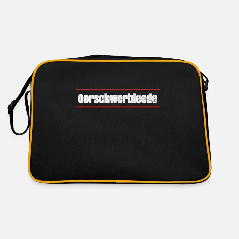 Oorschwerbleede white retro - Retro Bag - black/gold