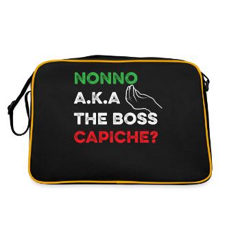 Lustiges italienisches Hemd - das Boss-Hemd - lustiges Itali - Retro Tasche - Schwarz/Gold - Hinten