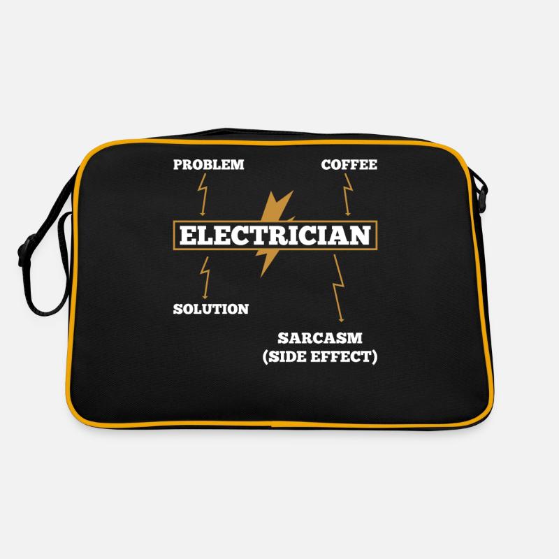 Fun Gift For Electricians Electrician Sarcasm - Retro Bag - black/gold