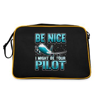 Drôle pilote volant dictons avion cadeau - Sac Retro - noir/or - Dos