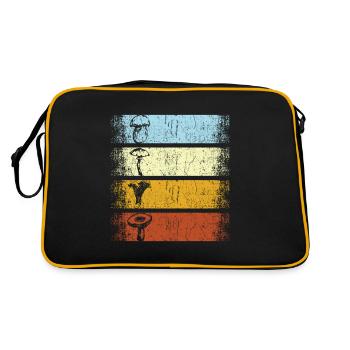 Retro vintage mushrooms collect mushroom picker mushroom - Retro Bag - black/gold - Back
