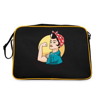 Looking for trouble strong women female power - Retro Bag - black/gold - Back
