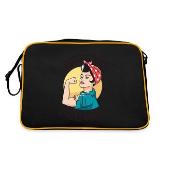 ATTENTION STRONG WOMEN Power women Women power - Retro Bag - black/gold - Back