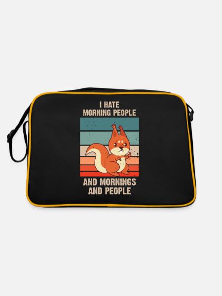 Cadeau de doigt du milieu écureuil écureuil du matin - Sac Retro - noir/or - Dos
