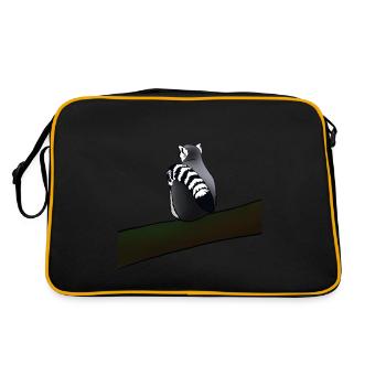 Cadeau de singe lémurien et lémurien pour amis singes - Sac Retro - noir/or - Dos