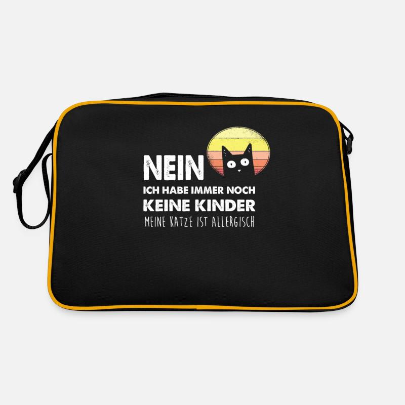Nein Keine Kinder Die Katze Ist Allergisch Katzen - Retro Tasche - Schwarz/Gold