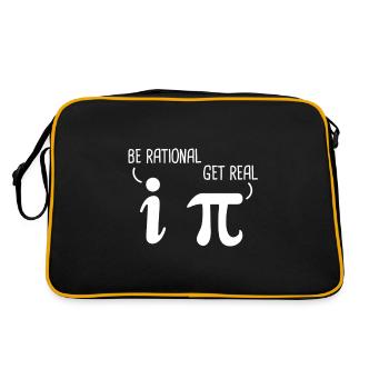 Be rational get real Physik Physiklehrer Mathe Pi - Retro Tasche - Schwarz/Gold - Hinten