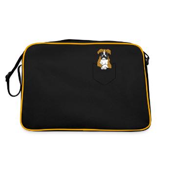 Drôle de chien boxer dans votre poche - Sac Retro - noir/or - Dos