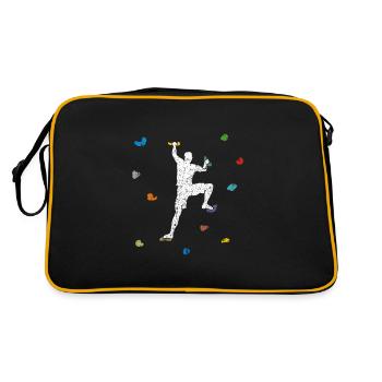 Bouldering Wall Climber Gift Idea - Retro Bag - black/gold - Back