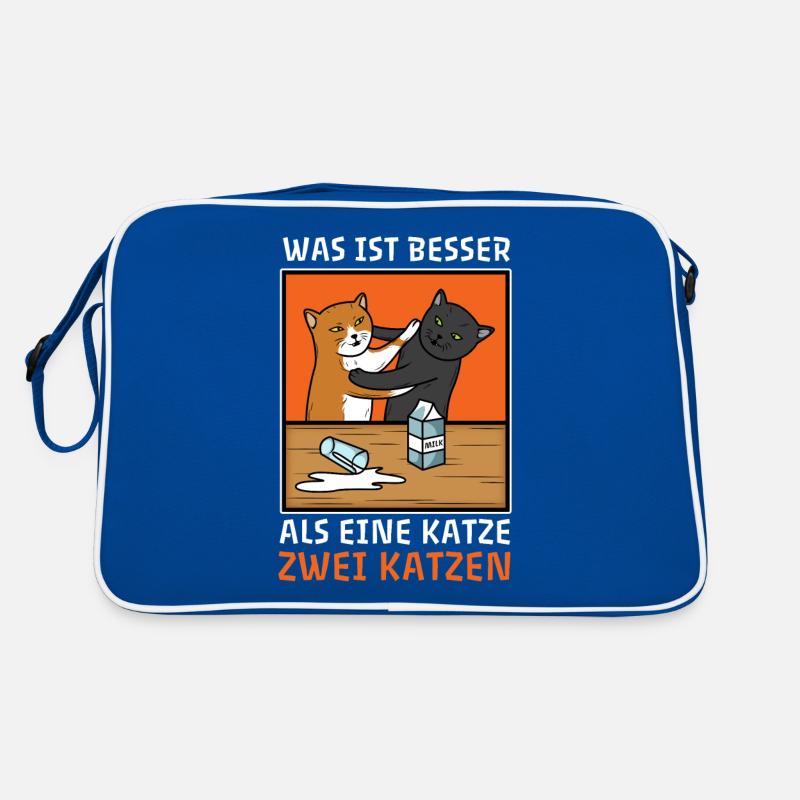 Was ist besser als eine Katze zwei Katzen Spruch Retro Tasche