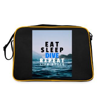 EAT SLEEP DIVE REPEAT diver holiday hobby shirt - Retro Bag - black/gold - Back