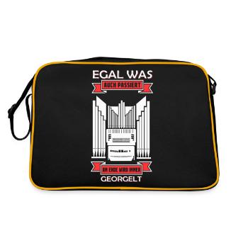 Organ Organist Organ Player Pipes Organ Church - Retro Bag - black/gold - Back